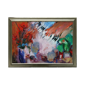 Rohusaar Papagoi tantsib 2008 Õli lõuendil